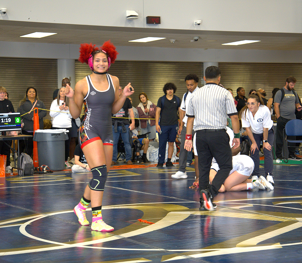 155 lb. champion Claire Guydon, The Woodlands High School