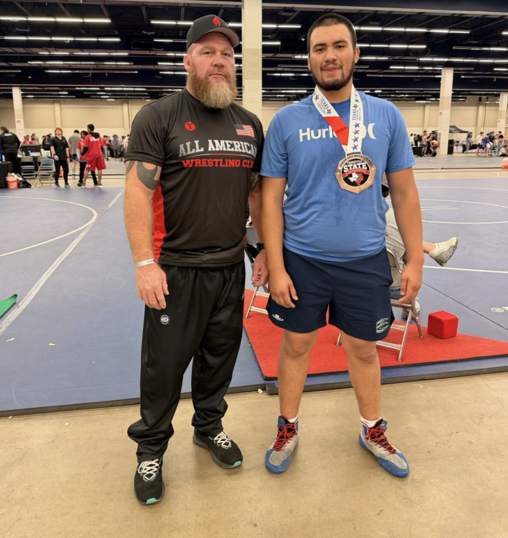 Ben with All-American Wrestling Club Coach, Travis Clark